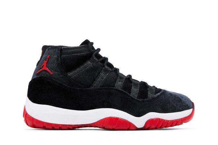 Wmns Air Jordan 11 Retro 'Bred Velvet' — Black/Gym Red/White