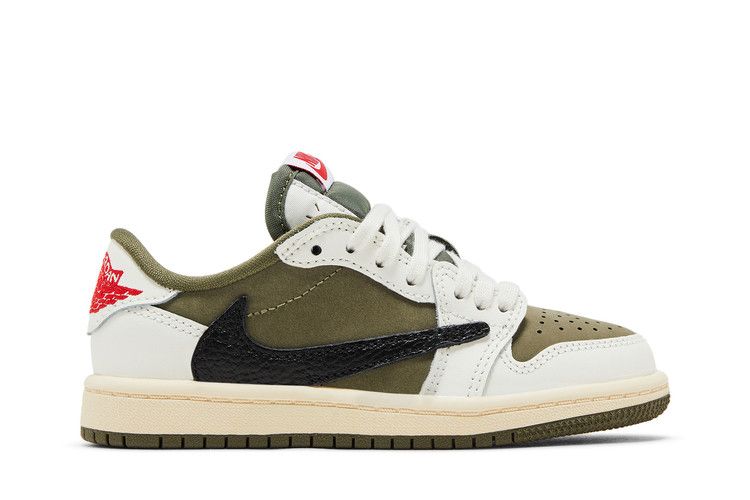 Travis Scott x Air Jordan 1 Retro Low OG SP PS 'Reverse Olive / Medium Olive' — Medium Olive/Black/Sail/Muslin