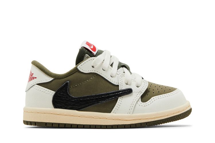 Travis Scott x Air Jordan 1 Retro Low OG SP TD 'Reverse Olive / Medium Olive' — Medium Olive/Black/Sail/Muslin
