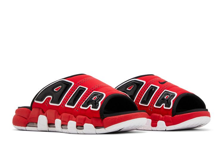 Nike Air More Uptempo Slide 'Bulls' — University Red/Black/Clear/White (9)