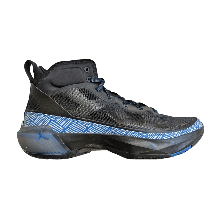 Air Jordan 37 'Georgetown Away' PE — Black/Battle Blue/College Navy/Wolf Grey