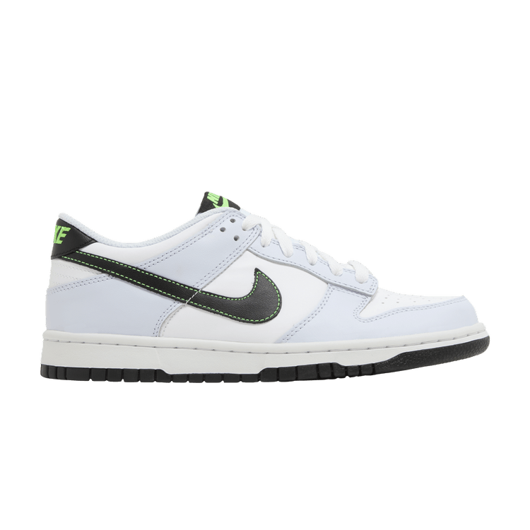 Nike Dunk Low GS 'Grey Green Strike' — White/Black/Football Grey/Green Strike