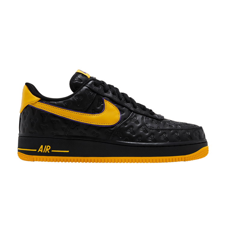 Kobe Bryant x Nike Air Force 1 Low 'Lakers Away' Numbered — Black/Varsity Maize/Varsity Purple