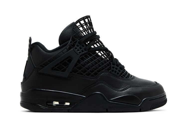 Wmns Air Jordan 4 Retro 'Net - Black' — Black/Black/Metallic Silver