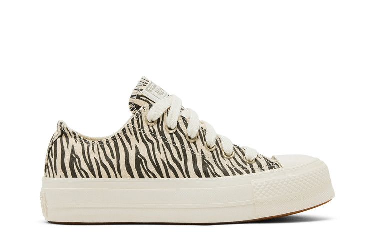 Converse Wmns Chuck Taylor All Star Lift Low 'Zebra Print' — Egret/Egret/Engine Smoke