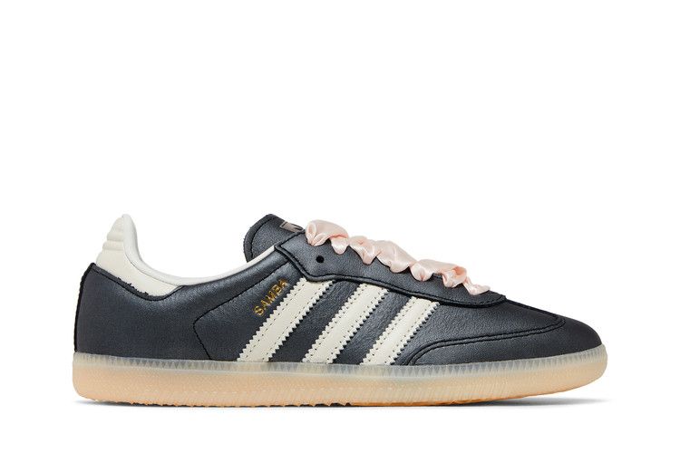 adidas Wmns Samba 'Black Wonder Quartz Ribbon Laces' — Core Black/Off White/Wonder Quartz