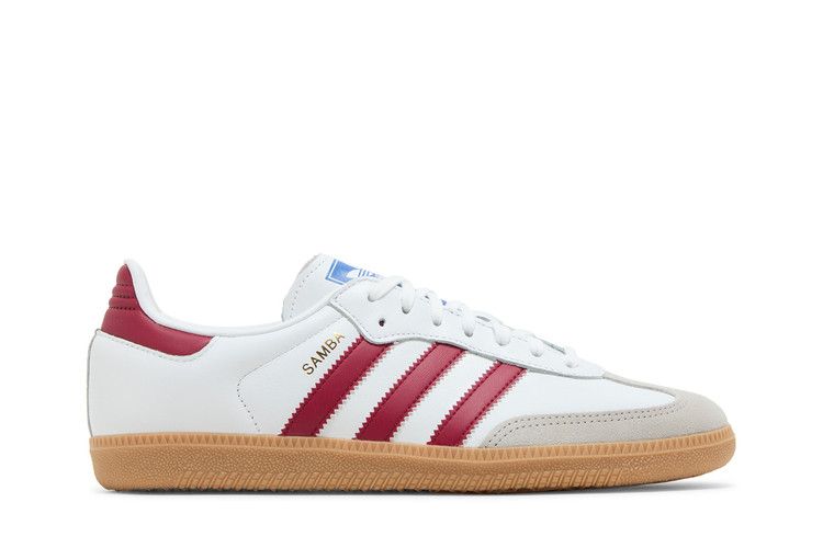adidas Samba OG J 'White Collegiate Burgundy Gum' — Cloud White/Collegiate Burgundy/Gum