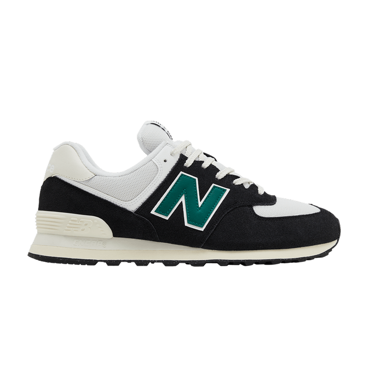 New Balance 574 'Black Marsh Green' — Black/White/Marsh Green