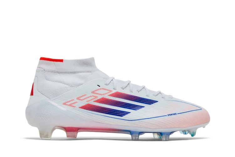 Adidas Wmns Adizero F50 Elite Mid FG 'Advancement Pack' — Cloud White/Lucid Blue/Solar Red