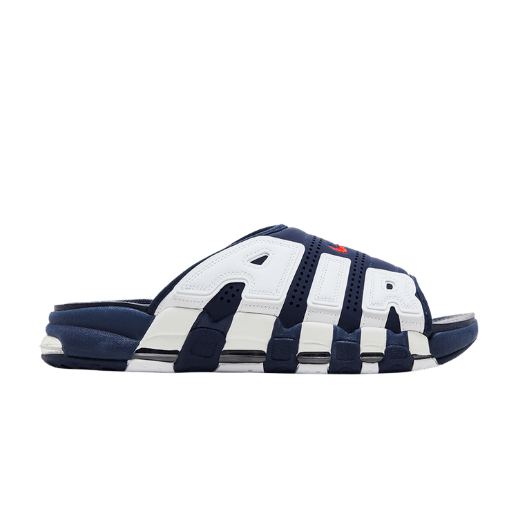 Nike Air More Uptempo Slide 'Olympic' — White/Midnight Navy/University Red