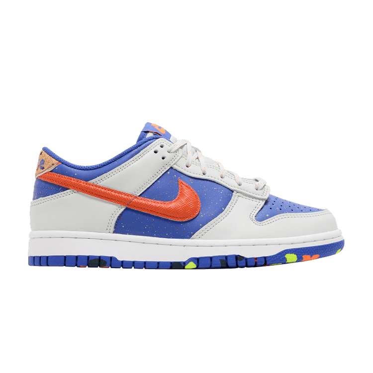 Nike Dunk Low GS 'Playground Paint Pack' — Photon Dust/Astronomy Blue/Volt/Total Orange