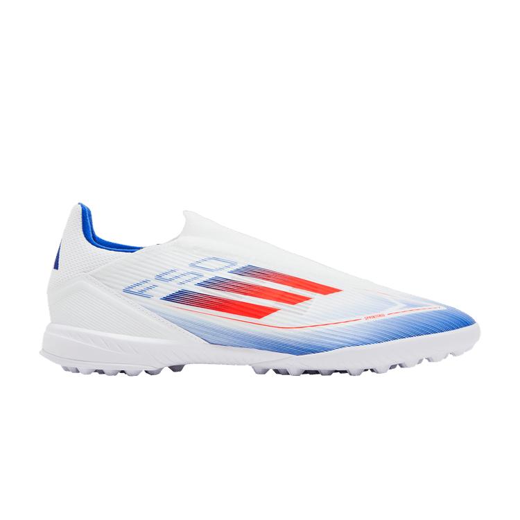 adidas Adizero F50 League Laceless TF 'Advancement Pack' — Cloud White/Solar Red/Lucid Blue