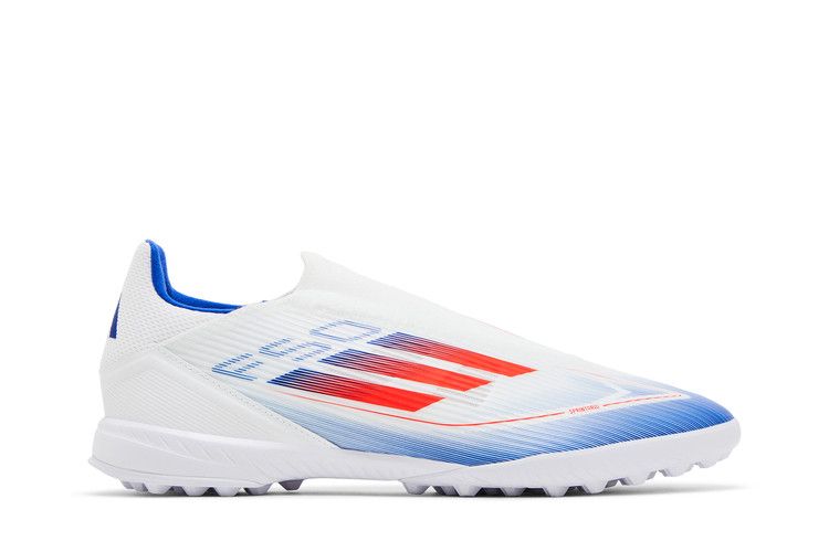 adidas Adizero F50 League Laceless TF 'Advancement Pack' — Cloud White/Solar Red/Lucid Blue