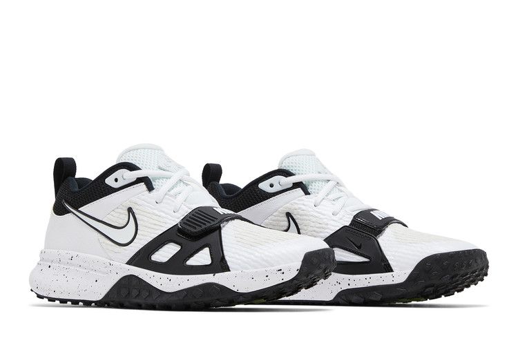 Nike Air Zoom Diamond Elite Turf 'White Black Splatter' — White/Volt/Black (9)