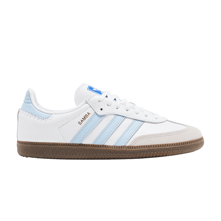 adidas Samba OG J 'White Clear Sky' — Footwear White/Clear Sky/Blue