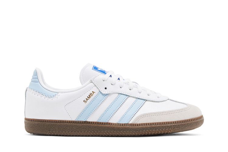 adidas Samba OG J 'White Clear Sky' — Footwear White/Clear Sky/Blue