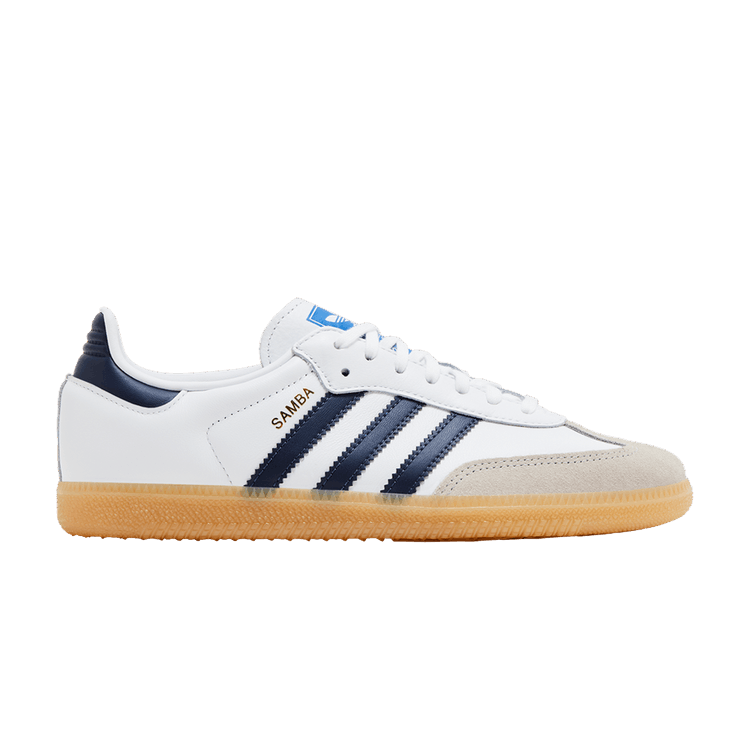 adidas Samba OG J 'White Collegiate Navy Gum' — Cloud White/Collegiate Navy/Gum