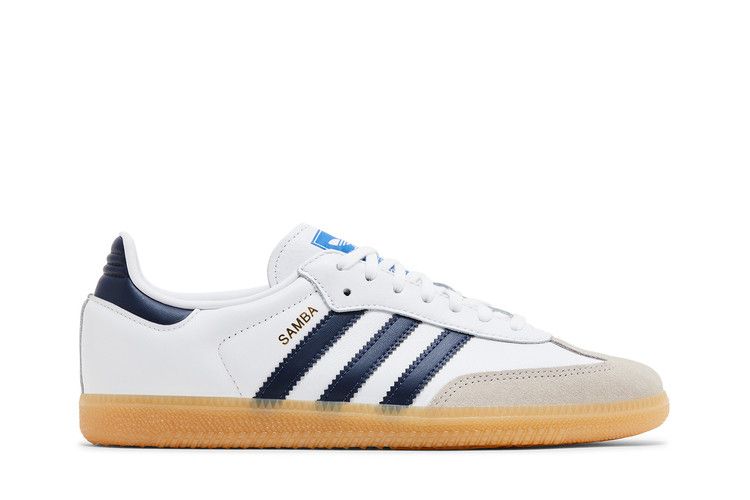 adidas Samba OG J 'White Collegiate Navy Gum' — Cloud White/Collegiate Navy/Gum
