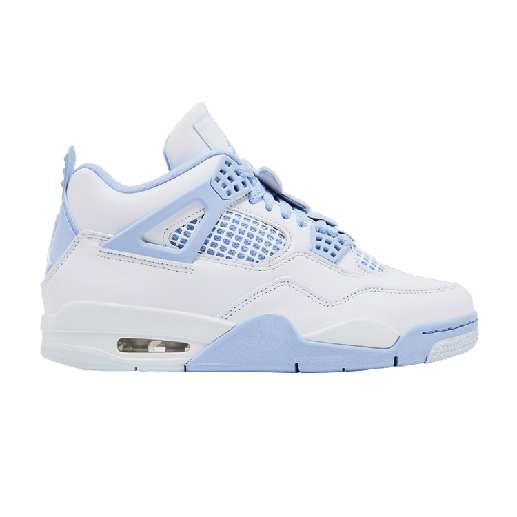 Wmns Air Jordan 4 Retro 'Forget Me Not' — White/Aluminum/Blue Tint/Oil Green