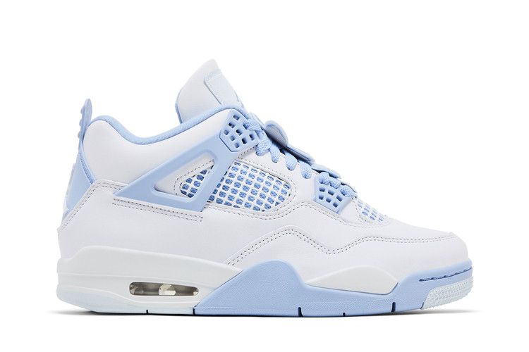 Wmns Air Jordan 4 Retro 'Forget Me Not' — White/Aluminum/Blue Tint/Oil Green