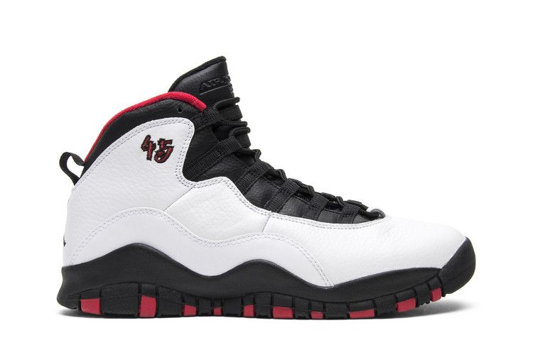 Air Jordan 10 Retro GS 'Double Nickel' — White/Black-True Red