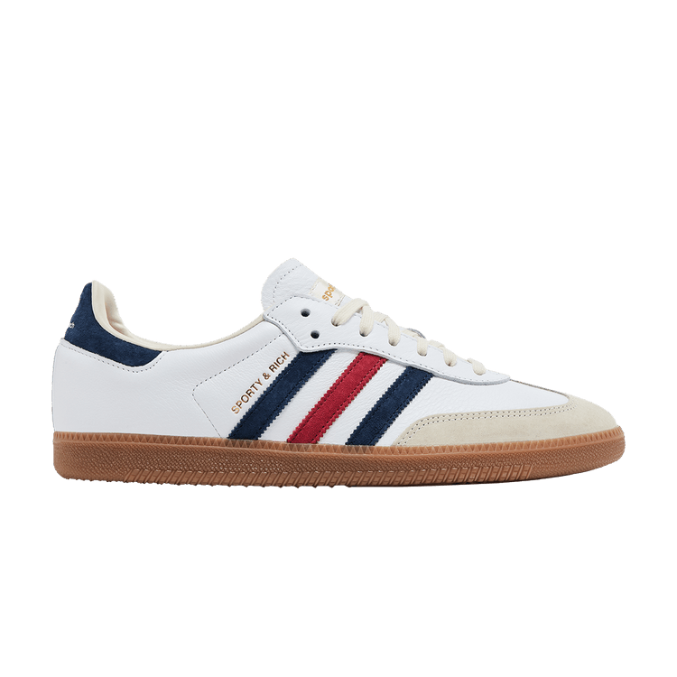 Sporty &amp; Rich x adidas Samba OG 'USA' — Cloud White/Night Indigo/Collegiate Red