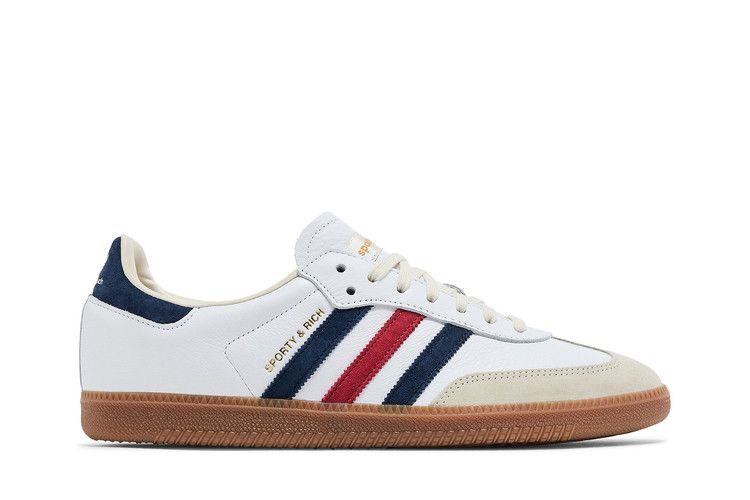 Sporty &amp; Rich x adidas Samba OG 'USA' — Cloud White/Night Indigo/Collegiate Red