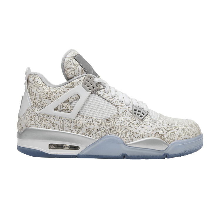 Air Jordan 4 Retro '30th Anniversary Laser' — White/Chrome/Metallic Silver