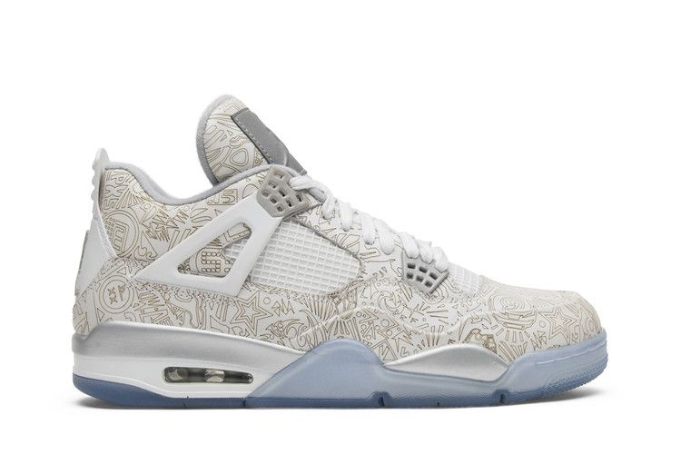 Air Jordan 4 Retro '30th Anniversary Laser' — White/Chrome/Metallic Silver