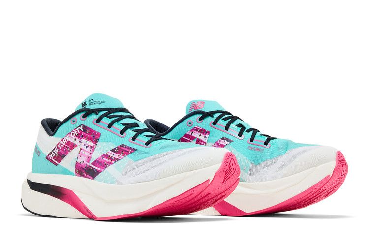 New Balance FuelCell SuperComp Elite v4 'TCS NYC Marathon' — Cyber Jade/White/Hi-Pink