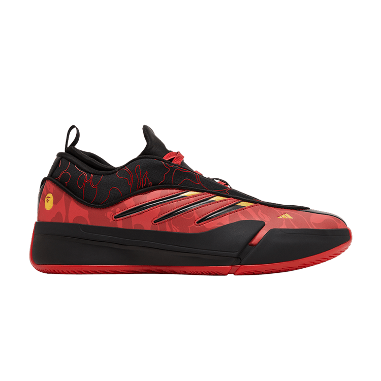 BAPE x adidas Dame 9 'Black Scarlet' — Better Scarlet/Core Black/Gold Metallic