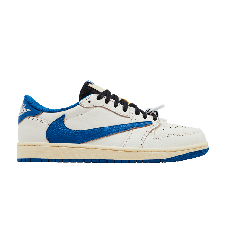 Fragment Design x Travis Scott x Air Jordan 1 Retro Low OG SP 'Sail Military Blue' — Sail/Black/Muslin/Military Blue