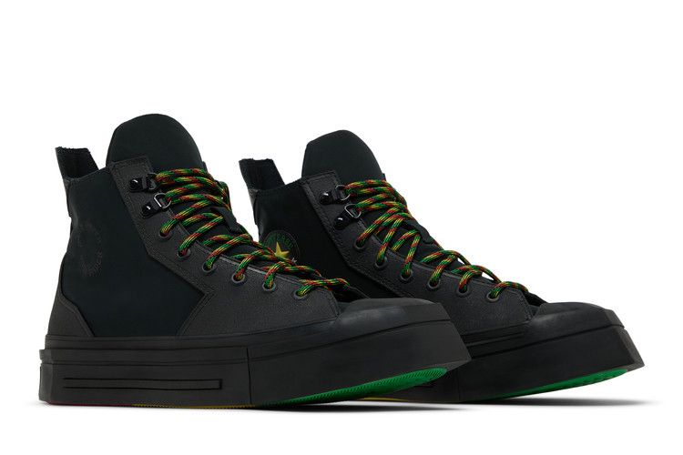 Daily Paper x Converse Chuck 70 De Luxe Squared High 'Pan-African' — Black/Black/Black