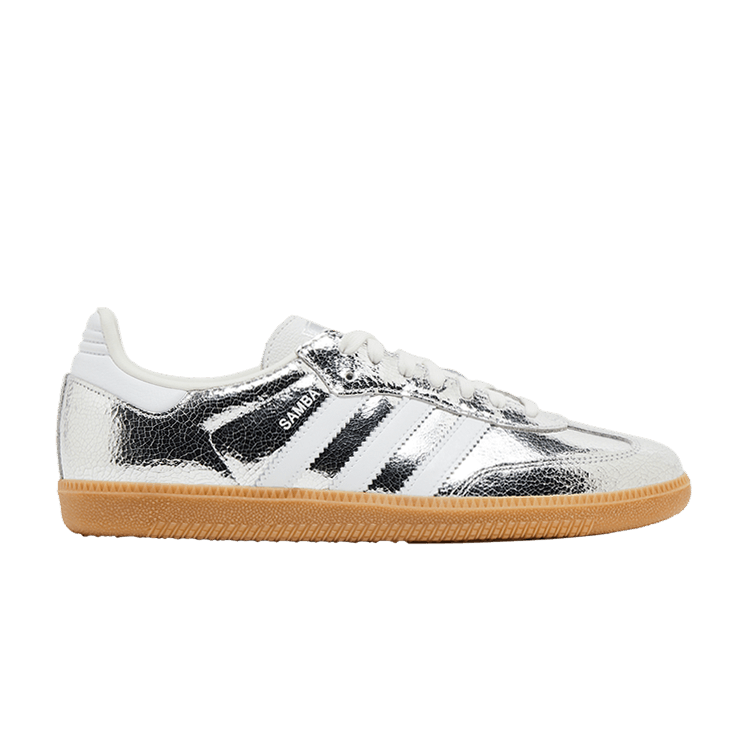 adidas Wmns Samba OG 'Cracked Metallic Pack - Silver' — Silver Metallic/Footwear White/Core White