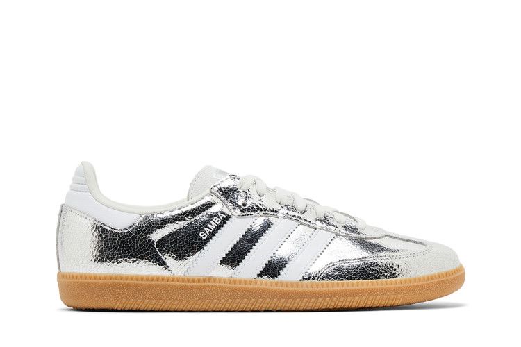 adidas Wmns Samba OG 'Cracked Metallic Pack - Silver' — Silver Metallic/Footwear White/Core White