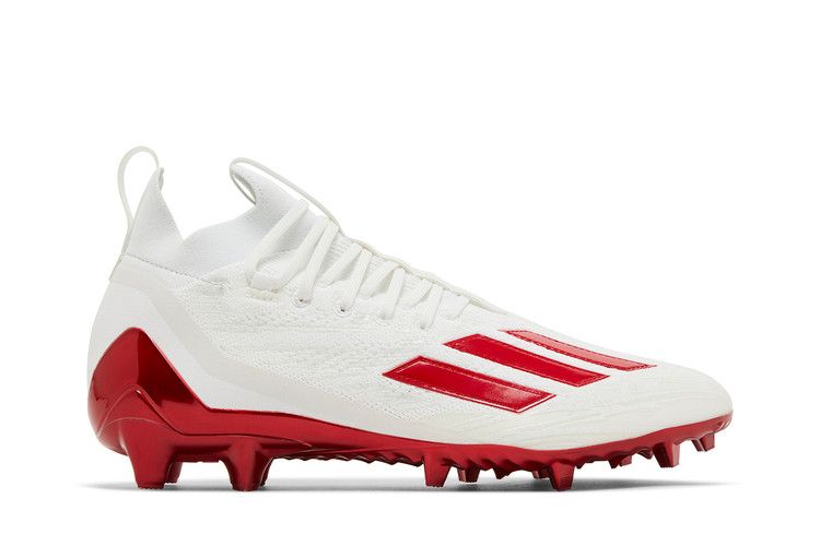 adidas Adizero Primeknit Cleats 'White Team Power Red' — Footwear White/Team Power Red/Footwear White