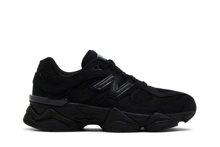 New Balance 9060 Big Kid 'Triple Black Suede' — Black/Phantom