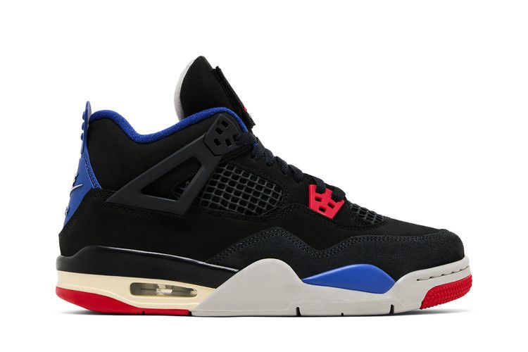 Air Jordan 4 Retro GS 'Rare Air' — Black/Fire Red/Deep Royal Blue/Dark Smoke Grey/Tech Grey