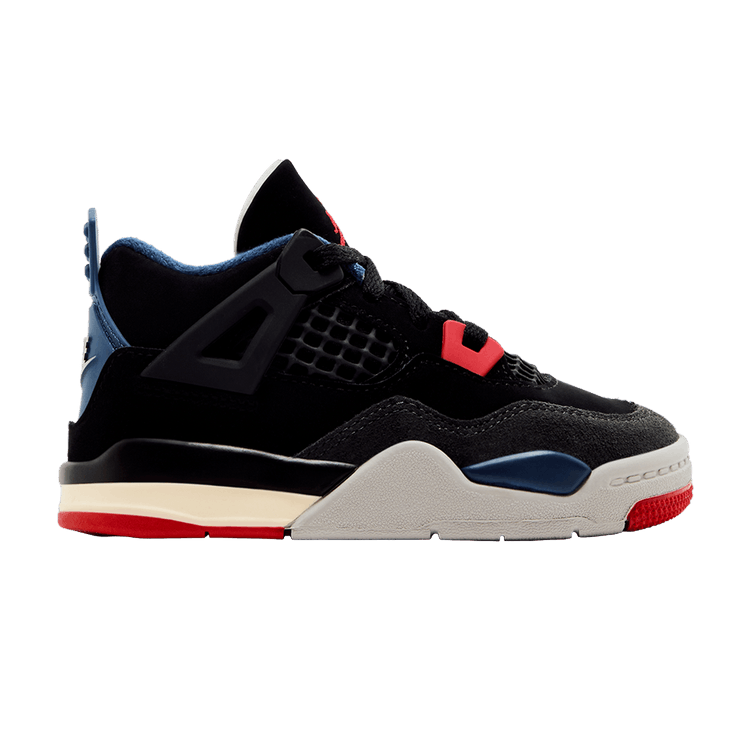 Air Jordan 4 Retro TD 'Rare Air' — Black/Fire Red/Deep Royal Blue/Dark Smoke Grey/Tech Grey