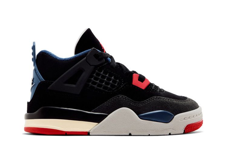 Air Jordan 4 Retro TD 'Rare Air' — Black/Fire Red/Deep Royal Blue/Dark Smoke Grey/Tech Grey