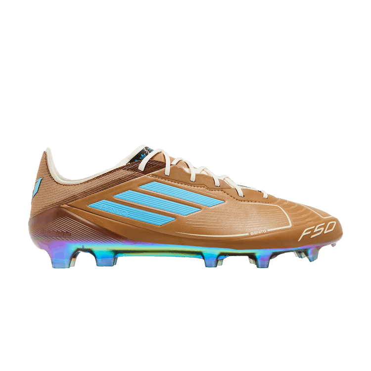 Bad Bunny x adidas Messi Adizero F50 Elite FG 'La Voz De Los Fans' — Cardboard/Cream White/Bright Cyan