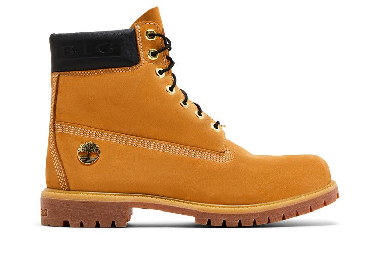 The Notorious B.I.G. x Timberland 6 Inch Premium Boot 'Christopher Wallace Collection - Black' — Wheat