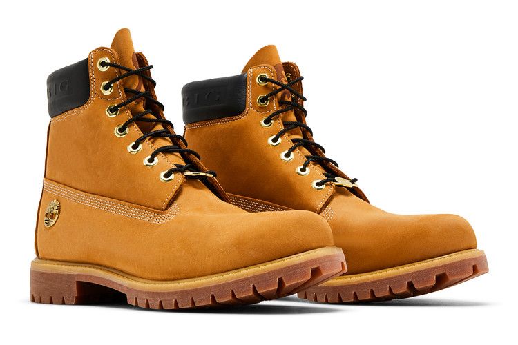 The Notorious B.I.G. x Timberland 6 Inch Premium Boot 'Christopher Wallace Collection - Black' — Wheat