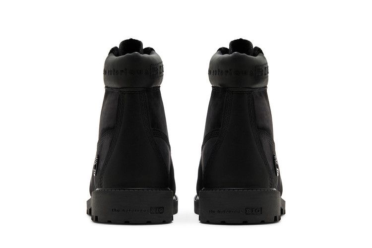 The Notorious B.I.G. x Timberland 6 Inch Premium Boot Youth 'Christopher Wallace Collection - Black' — Black/Gold