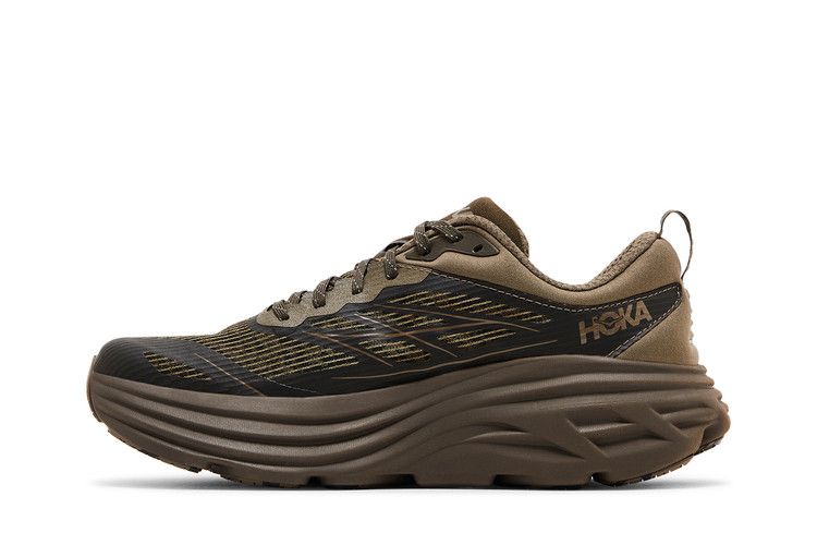 HOKA Bondi 8 Caged 'Stealth Tech Pack' — Umber/Deep Umber