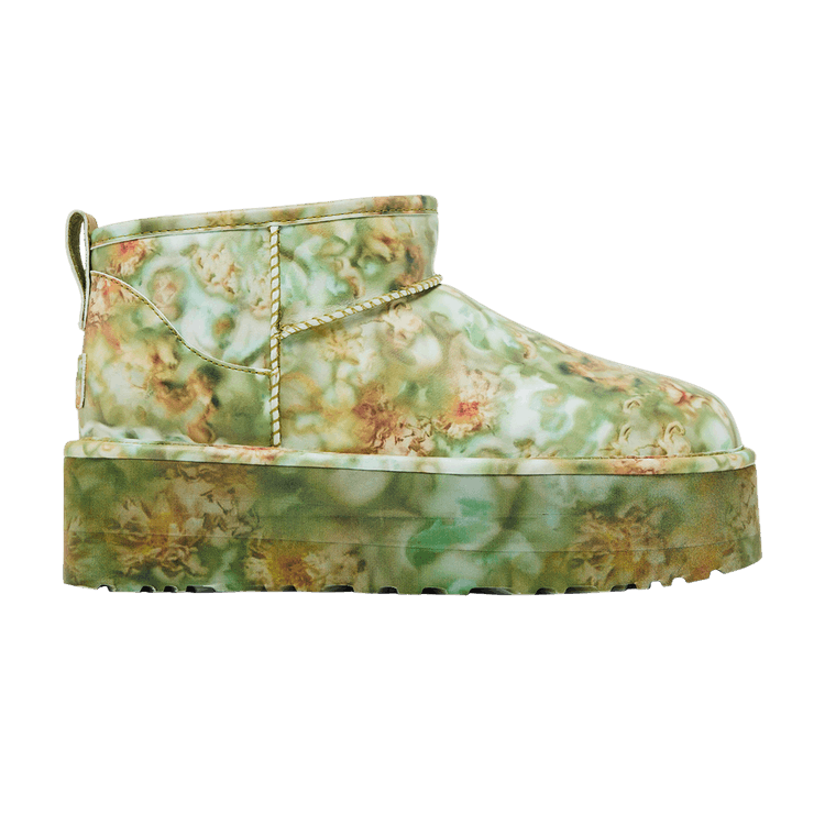 Collina Strada x UGG Classic Ultra Mini Platform Boot 'Green Floral' — Green Floral