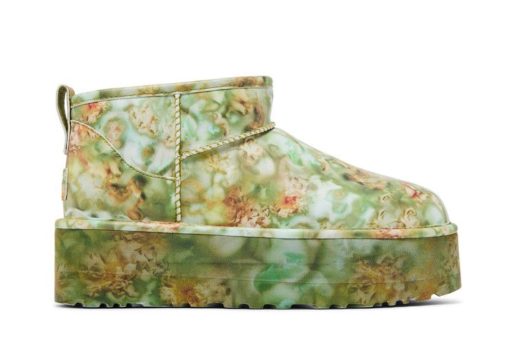 Collina Strada x UGG Classic Ultra Mini Platform Boot 'Green Floral' — Green Floral