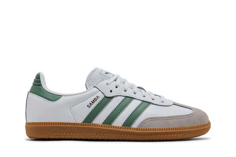 adidas Samba OG J 'White Silver Green' — Cloud White/Silver Green/Gum