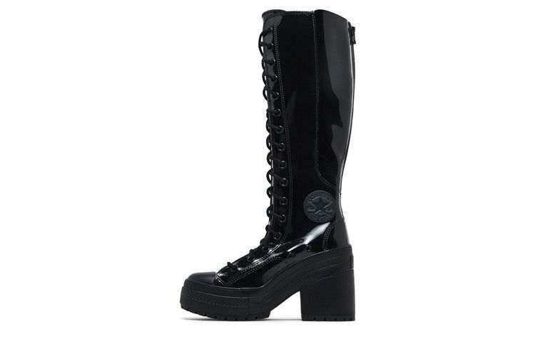 Converse Wmns Chuck 70 De Luxe Heel XX Platform High 'Triple Black Patent' — Black/Black/Black