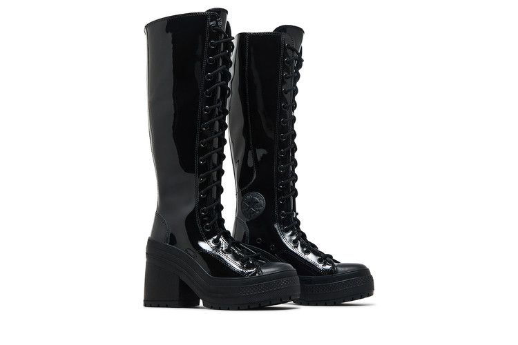 Converse Wmns Chuck 70 De Luxe Heel XX Platform High 'Triple Black Patent' — Black/Black/Black